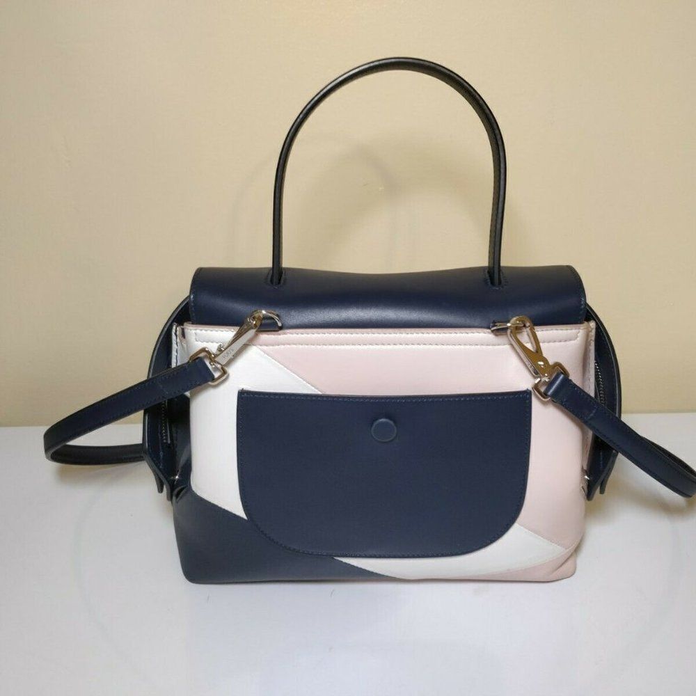Tod's Micro Wave Colorblock Navy Pink Preowned - Picture 4 of 8